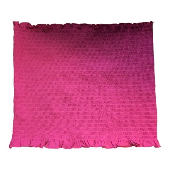 Fuchsia smocked strapless tube top sz S - Picture 6 of 12